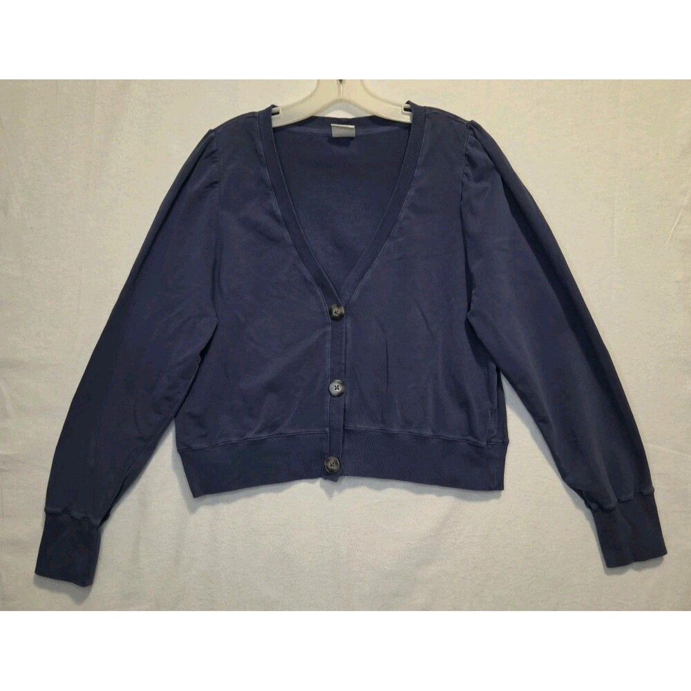 Good Hart Ames Blue Puff Sleeve Cardigan Ladies Size Large Cottagecore Layer